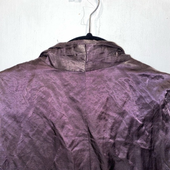 Eileen Fisher Crinkle Metallic Knee-length Coat - Picture 7 of 10